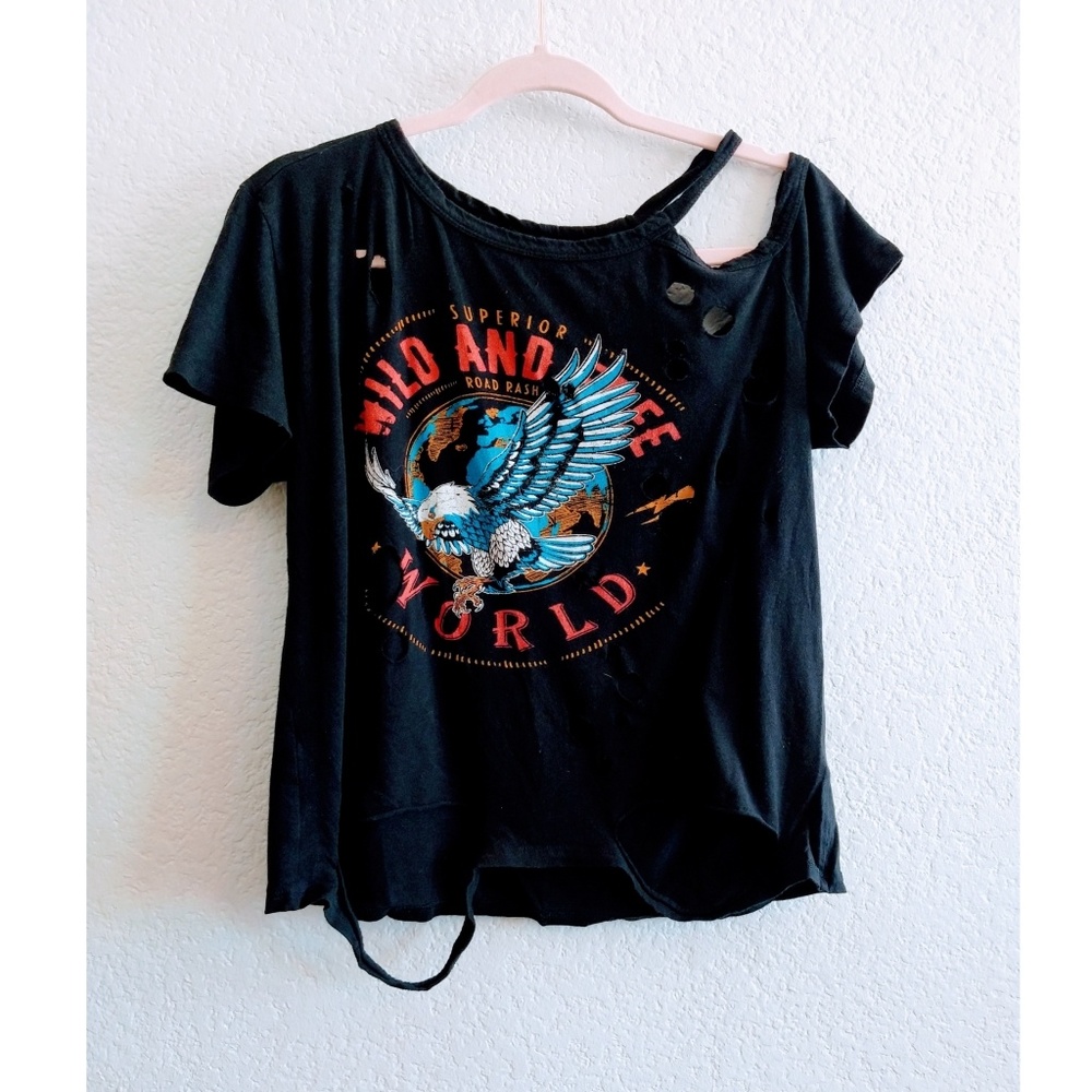 Forever 21 Distressed Tee Size Large